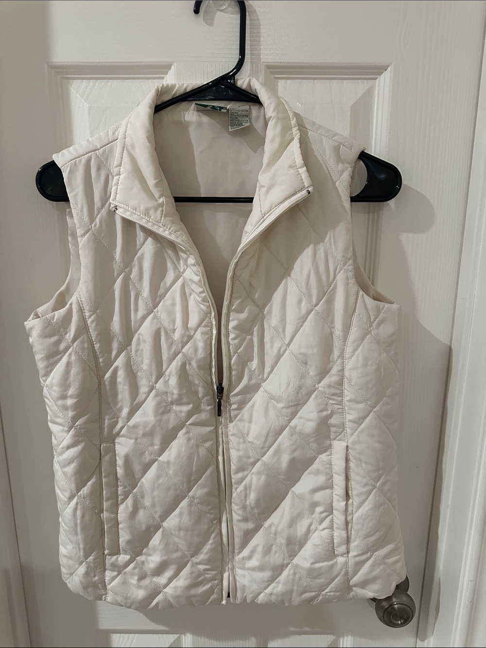 Quilted Sleeveless Puffer Vest - Cream